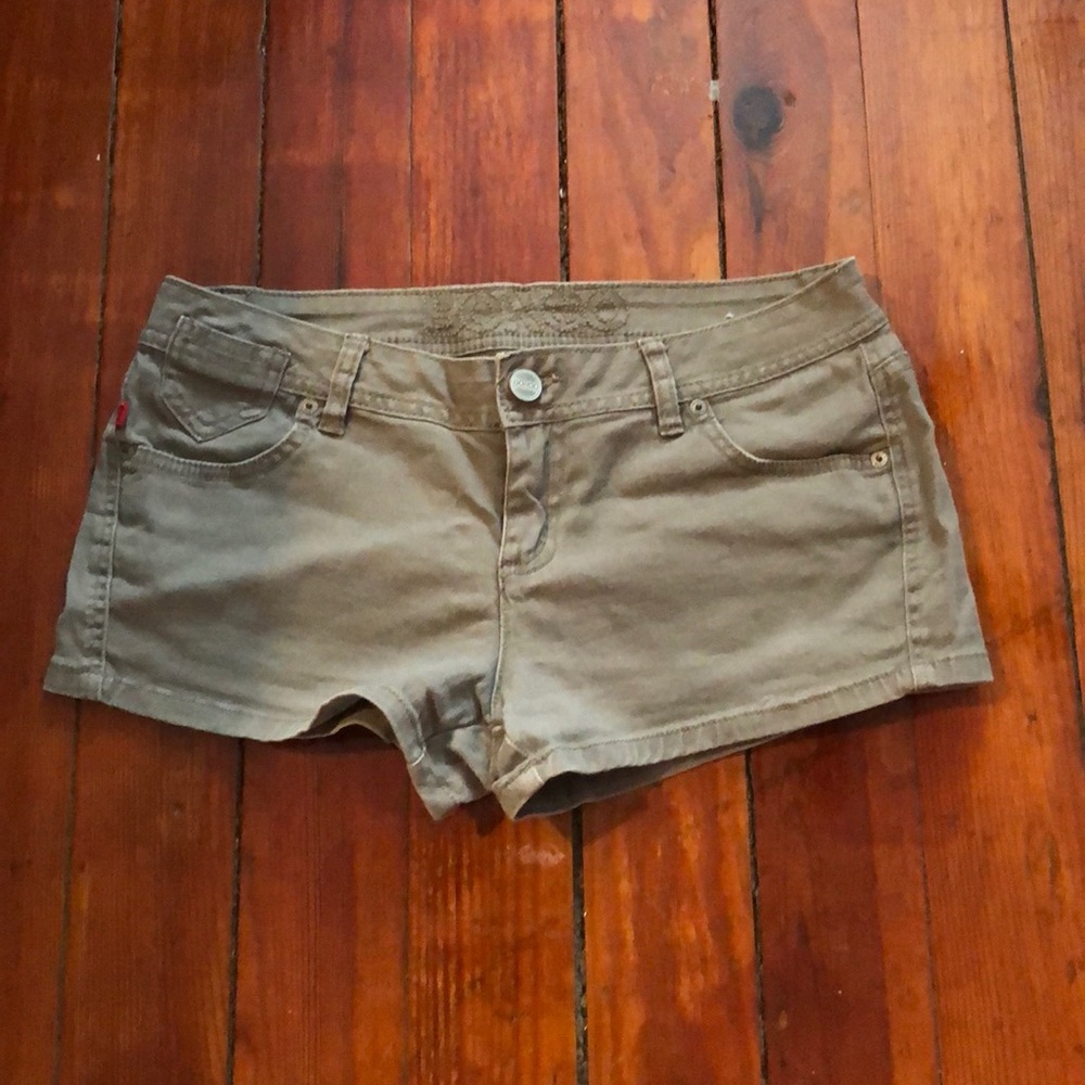 Cargo green jean shorts